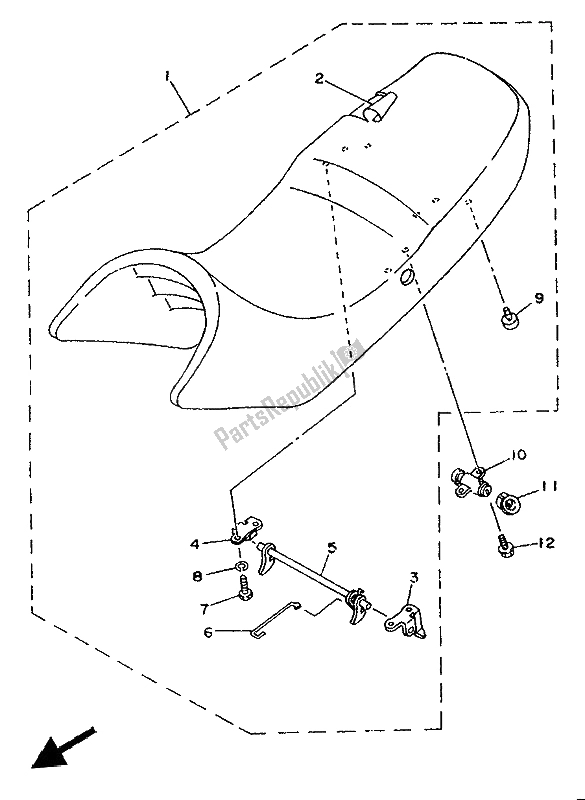 Toutes les pièces pour le Siège du Yamaha TDR 125 1993