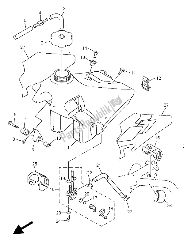 Todas las partes para Depósito De Combustible de Yamaha WR 400F 1998