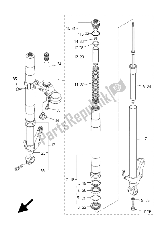 Toutes les pièces pour le Fourche Avant du Yamaha FZ1 N Fazer 1000 2008