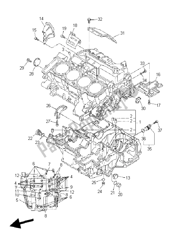 Tutte le parti per il Carter del Yamaha FJR 1300A 2006