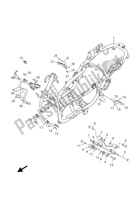 Todas las partes para Marco de Yamaha YP 250R 2013