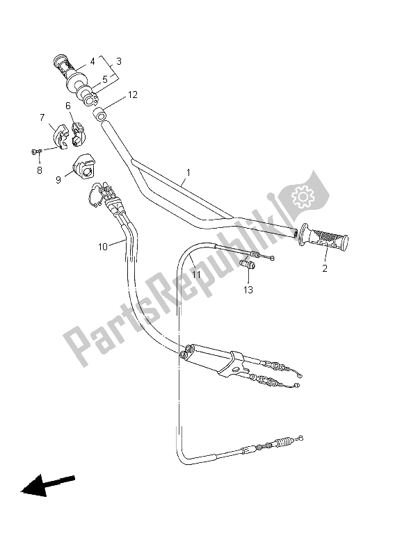 Toutes les pièces pour le Poignée Et Câble De Direction du Yamaha WR 250F 2002