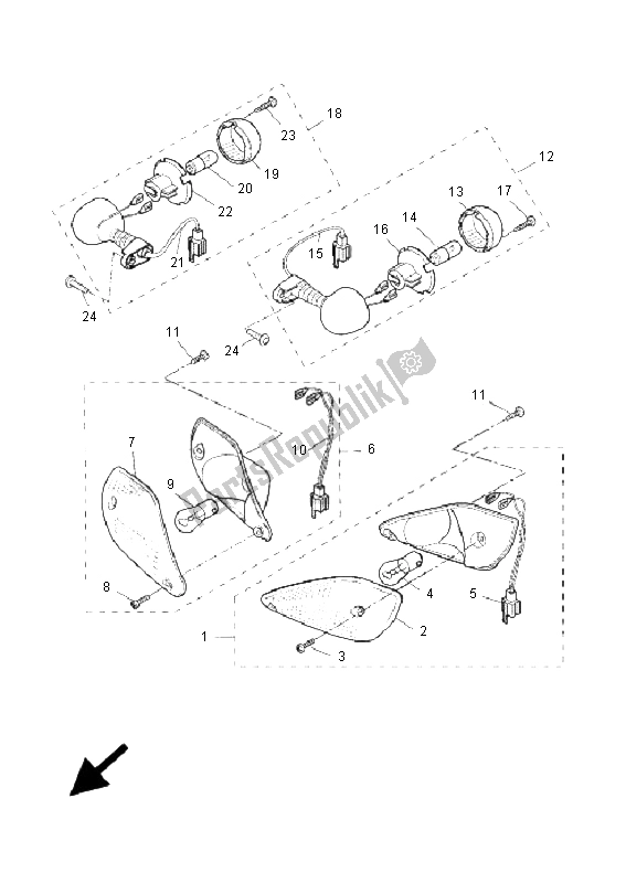 Todas las partes para Luz Intermitente de Yamaha YQ 50R Aerox 2006