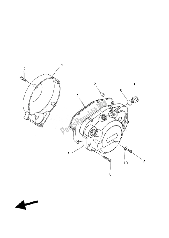 Tutte le parti per il Coperchio Del Carter 1 del Yamaha DT 50R SM 2010