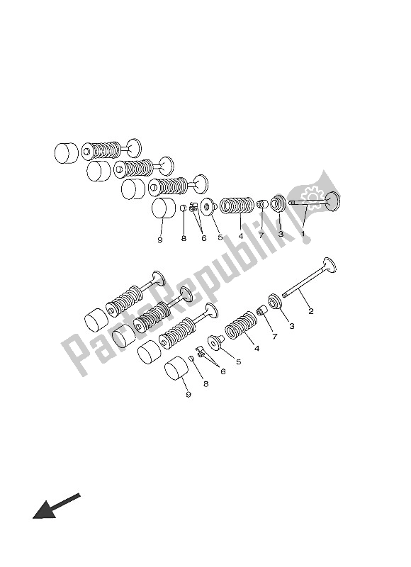 All parts for the Valve of the Yamaha XP 500 2016