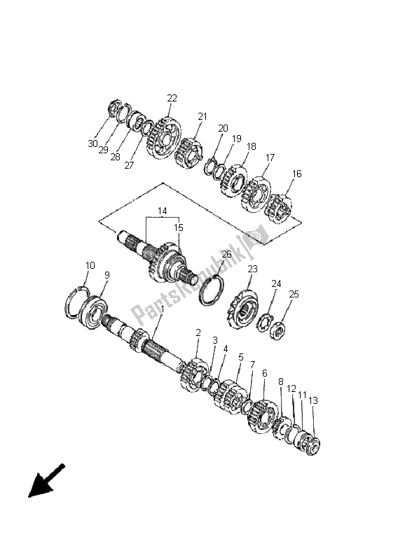 Tutte le parti per il Trasmissione del Yamaha XJ 600S Diversion 2001