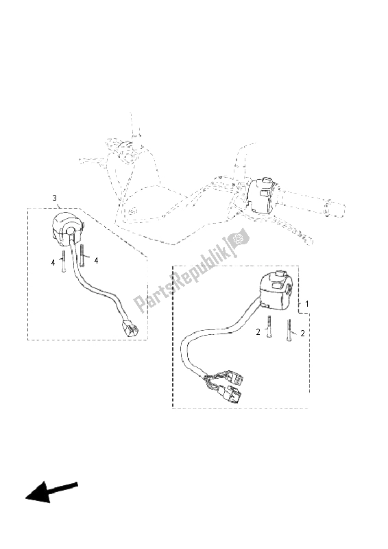 All parts for the Handle Switch & Lever of the Yamaha YP 250R Sport X MAX 2011