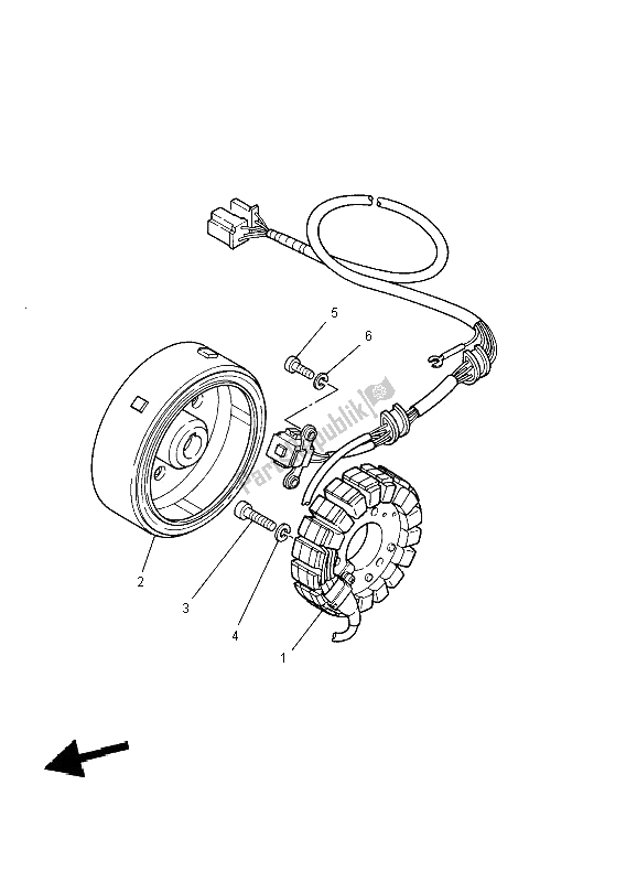 All parts for the Generator of the Yamaha XVS 250 Dragstar 2002