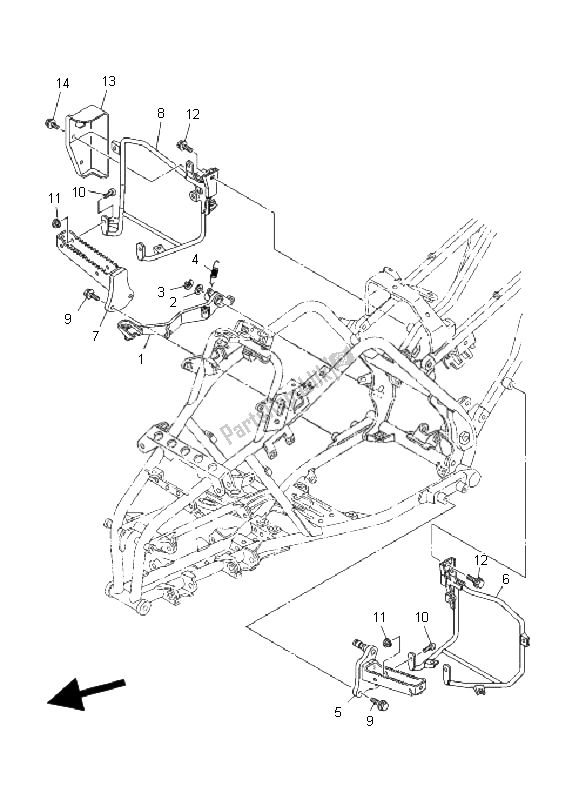 Toutes les pièces pour le Support Et Repose-pieds du Yamaha YFM 660R 2002