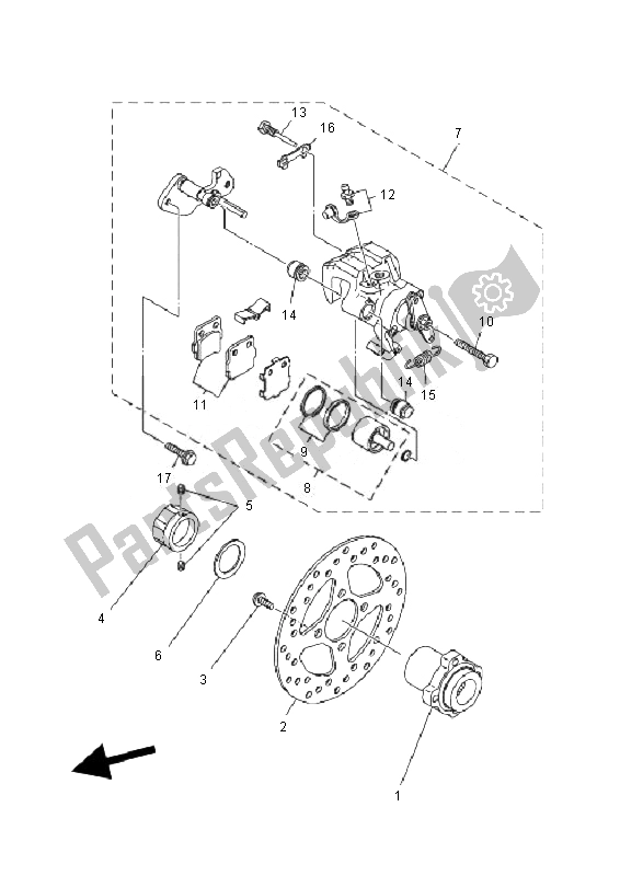 Toutes les pièces pour le étrier De Frein Arrière du Yamaha YFM 250R 2010