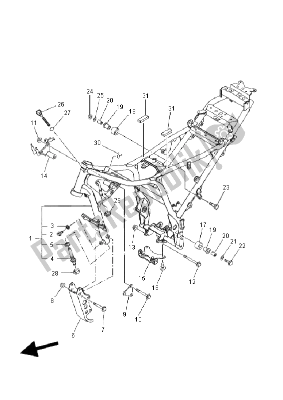 Tutte le parti per il Telaio del Yamaha XT 660X 2008