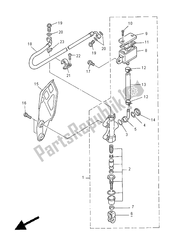 Wszystkie części do Tylny Cylinder G?ówny Yamaha WR 400F 2000