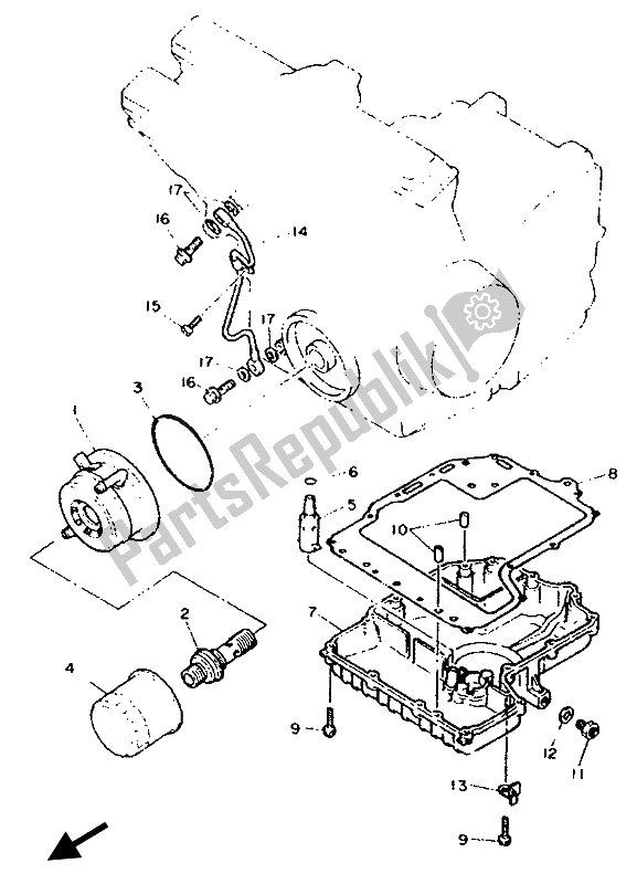 Todas las partes para Enfriador De Aceite de Yamaha FZR 600 Genesis 1993