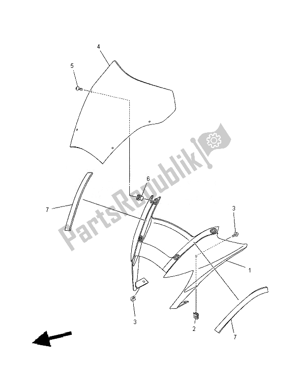 Alle onderdelen voor de Motorkap van de Yamaha XT 660R 2007