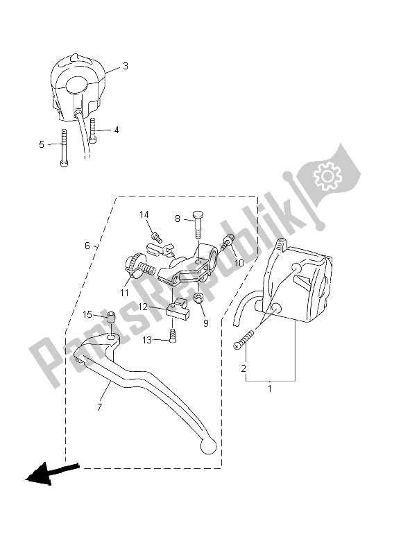 All parts for the Handle & Switch Lever of the Yamaha FZS 1000 Fazer 2002