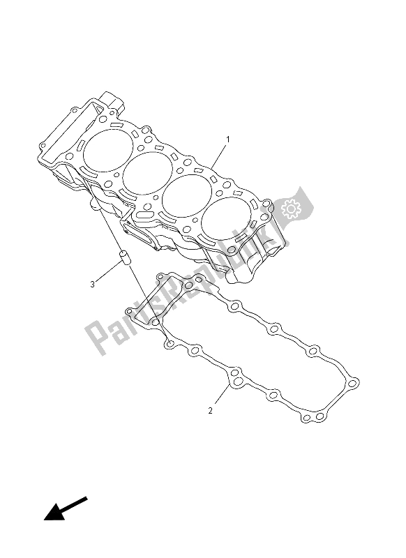 All parts for the Cylinder of the Yamaha FZ1 N 1000 2012
