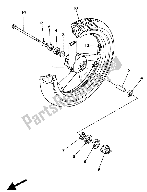 Todas las partes para Rueda Delantera de Yamaha TZR 125 1992