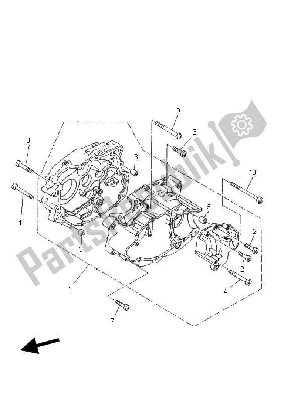 Tutte le parti per il Carter del Yamaha YFM 250 Bear Tracker 2X4 2004