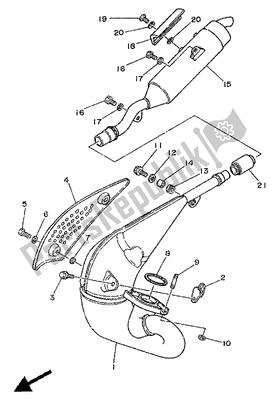 Tutte le parti per il Scarico del Yamaha DT 125E 1990