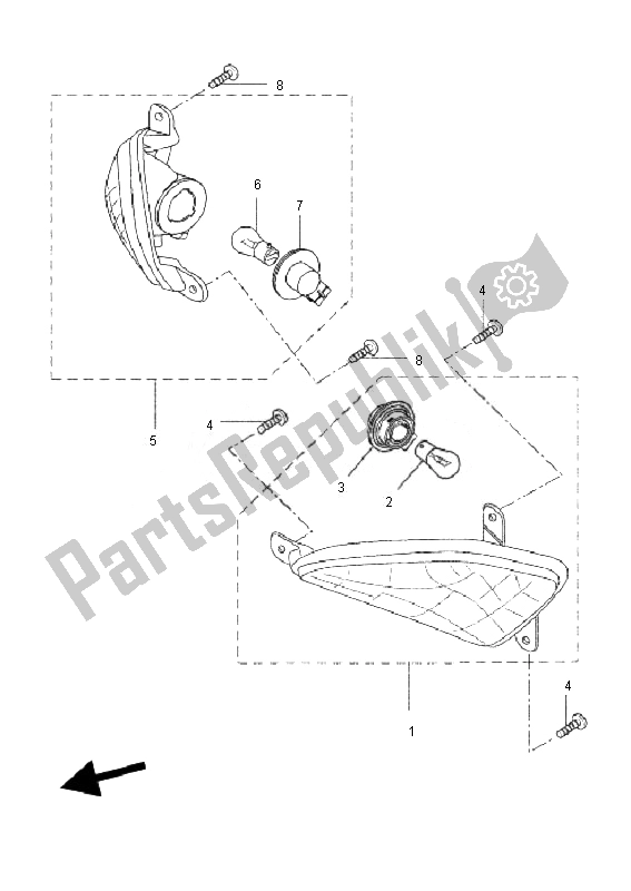 Tutte le parti per il Luce Lampeggiante del Yamaha VP 125 X City 2010