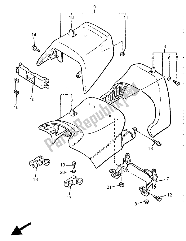 All parts for the Seat of the Yamaha V MAX 12 1200 1999