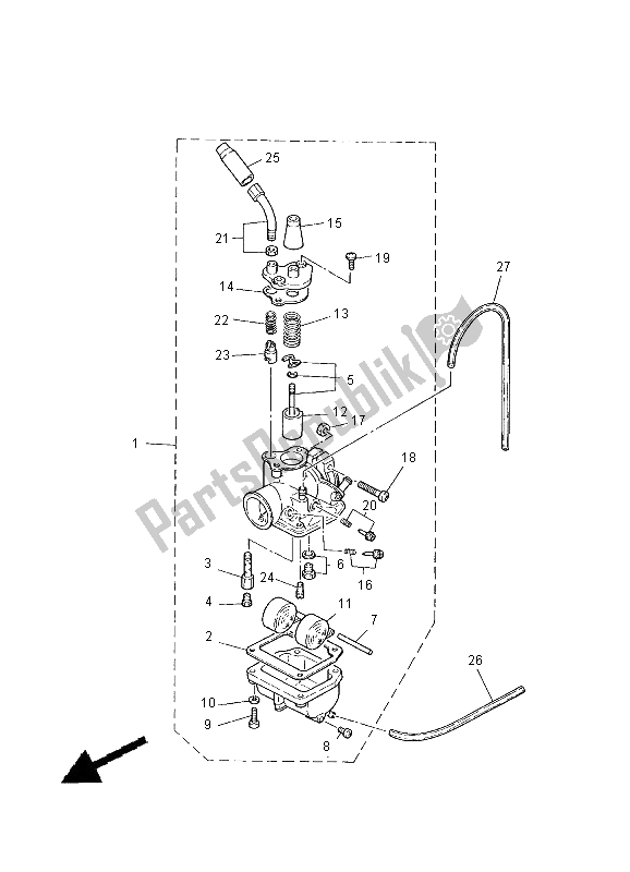 All parts for the Carburetor of the Yamaha PW 80 2000