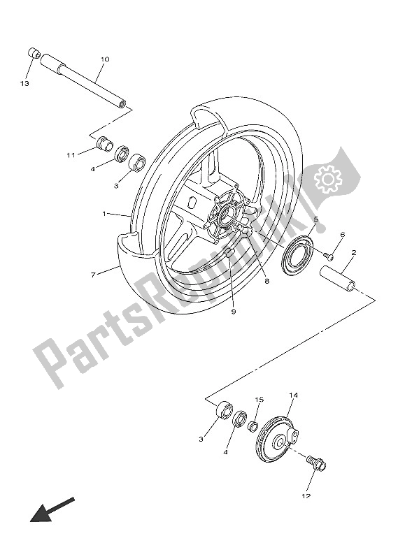 Tutte le parti per il Ruota Anteriore del Yamaha FJR 1300 PA 2016