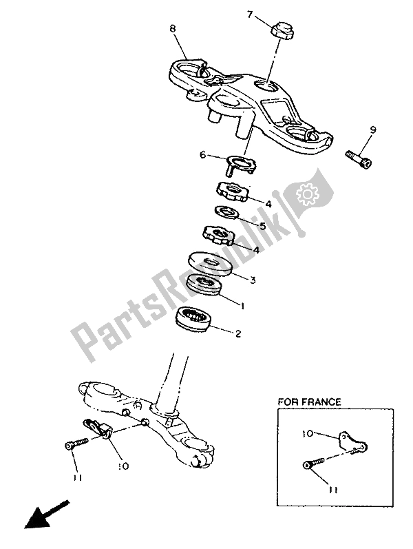 Toutes les pièces pour le Pilotage du Yamaha FZR 400 RR 1992