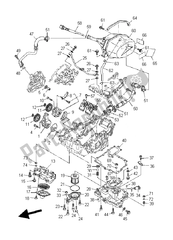 Todas las partes para Bomba De Aceite de Yamaha TDM 900A 2007