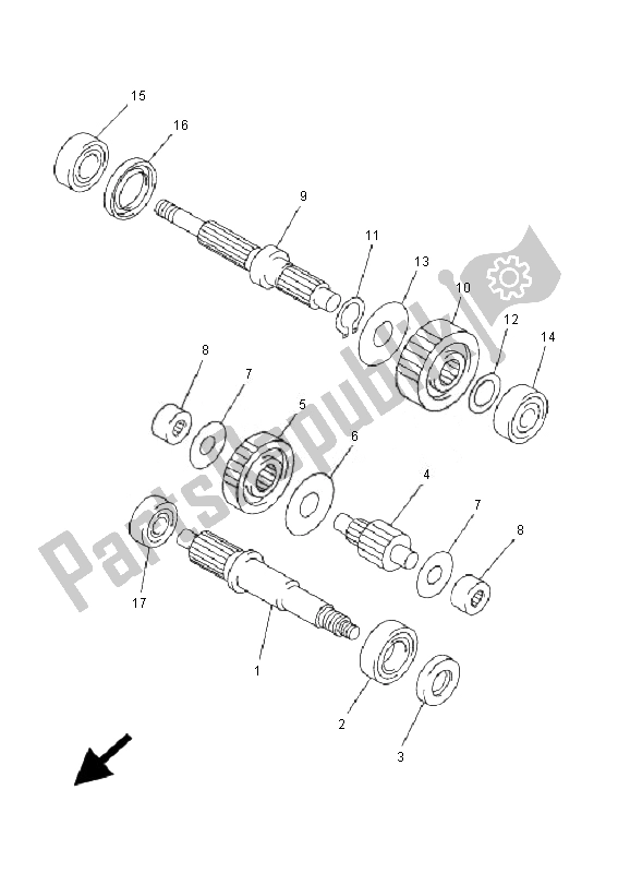 All parts for the Transmission of the Yamaha VP 250 X City 2007