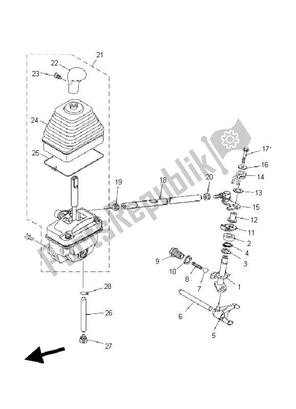 Tutte le parti per il Albero Del Cambio del Yamaha YFM 350 FA Bruin 4X4 2006