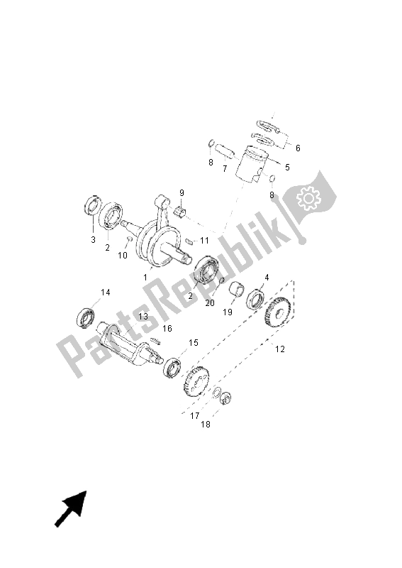 Toutes les pièces pour le Vilebrequin Et Piston du Yamaha TZR 50 2006