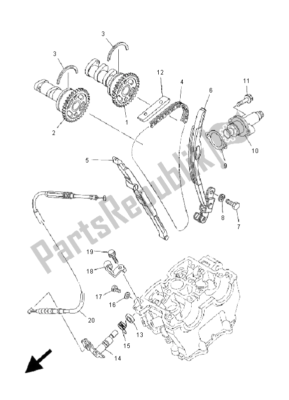 Wszystkie części do Wa? Ek Rozrz? Du I ? A? Cuch Yamaha WR 250F 2001