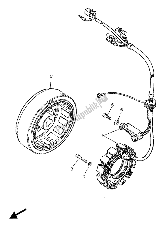 Wszystkie części do Generator Yamaha XT 600 1989