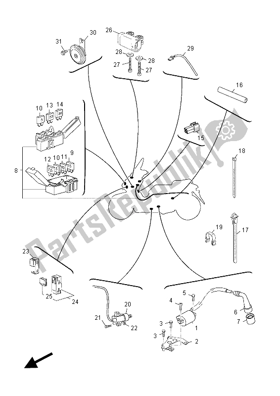 All parts for the Electrical 2 of the Yamaha YP 125 RA X MAX Business 2012