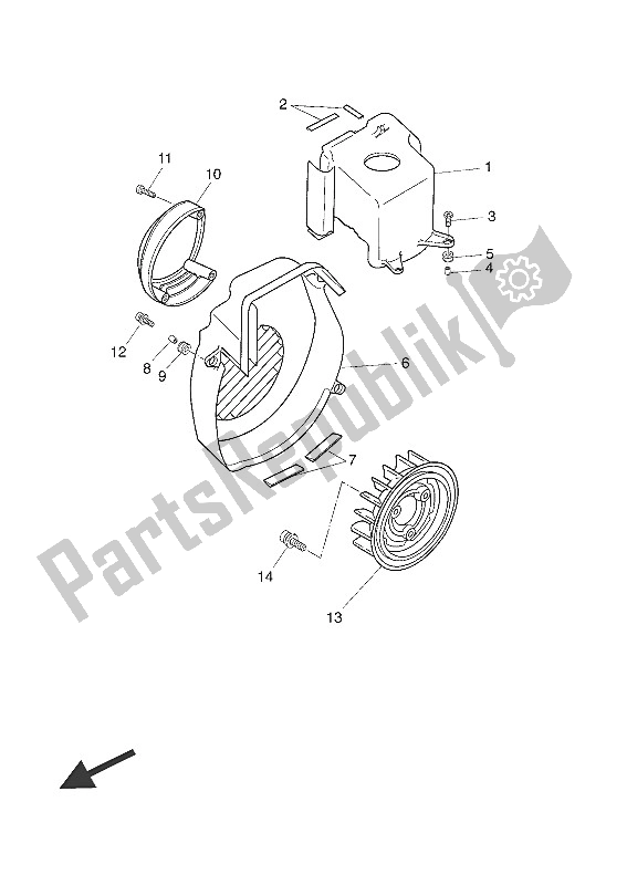 Todas las partes para Cubierta De Aire Y Ventilador de Yamaha CW 50 LN 2016