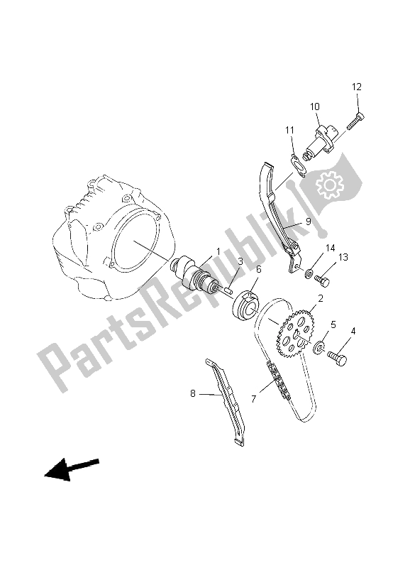 All parts for the Camshaft & Chain of the Yamaha TW 125 2004