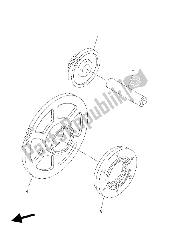 All parts for the Starter of the Yamaha FZ6 Sahg 600 2009