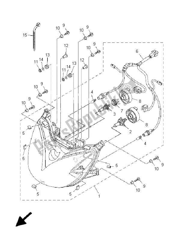 Wszystkie części do Reflektor Yamaha YP 400A Majesty 2009