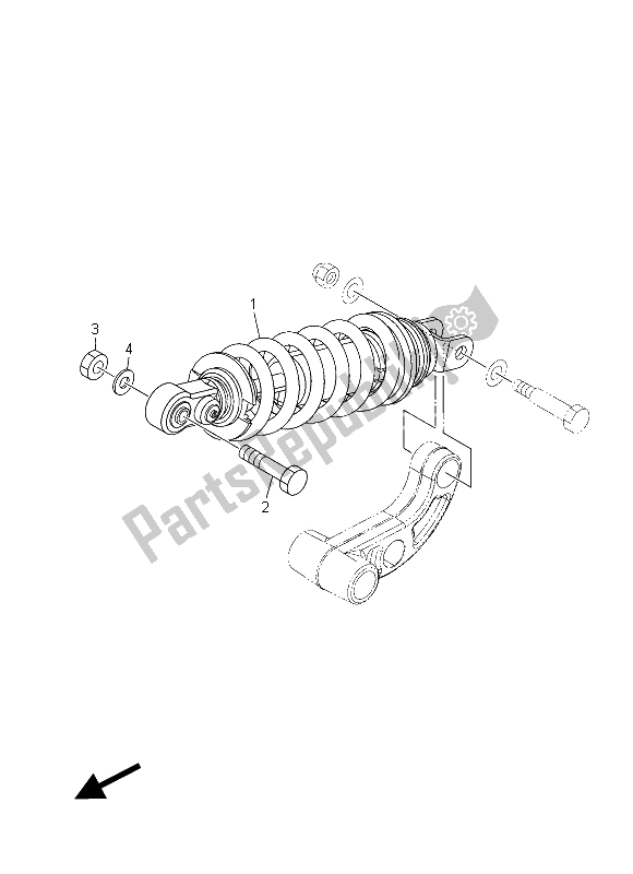 All parts for the Rear Suspension of the Yamaha MT 09A 900 2015