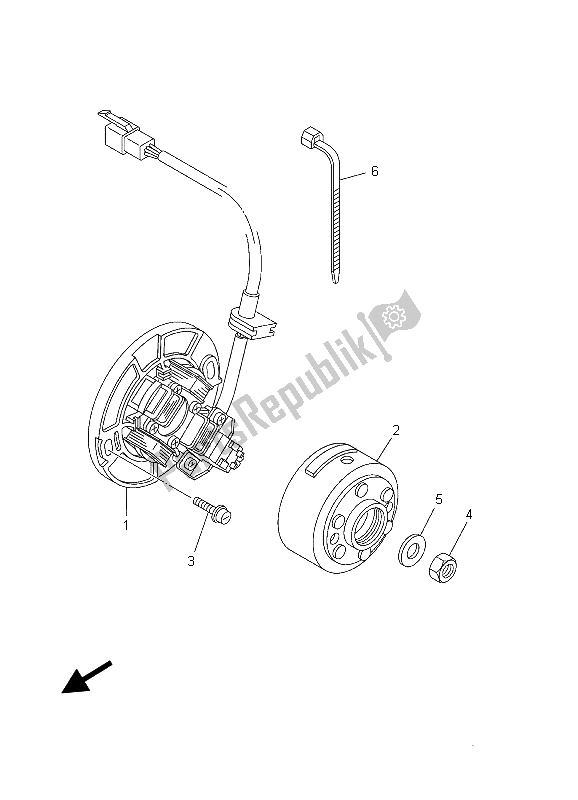 Tutte le parti per il Generatore del Yamaha YZ 85 SW LW 2003