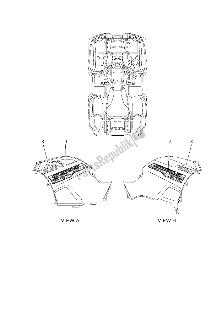 All parts for the Graphics of the Yamaha YFM 550 Fwad Grizzly 2015