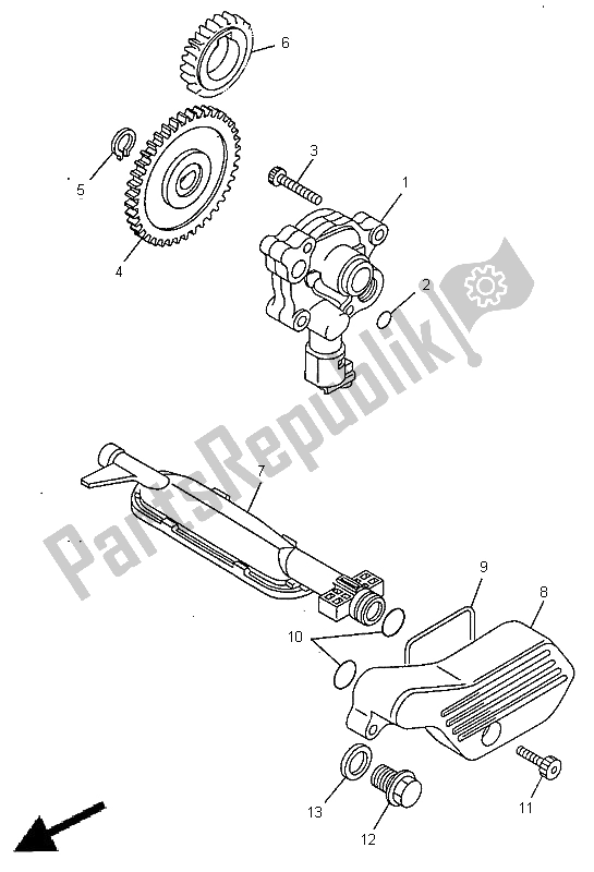 All parts for the Oil Pump of the Yamaha XV 535 Virago 1998