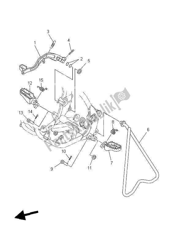 All parts for the Stand & Footrest of the Yamaha YZ 85 SW LW 2004