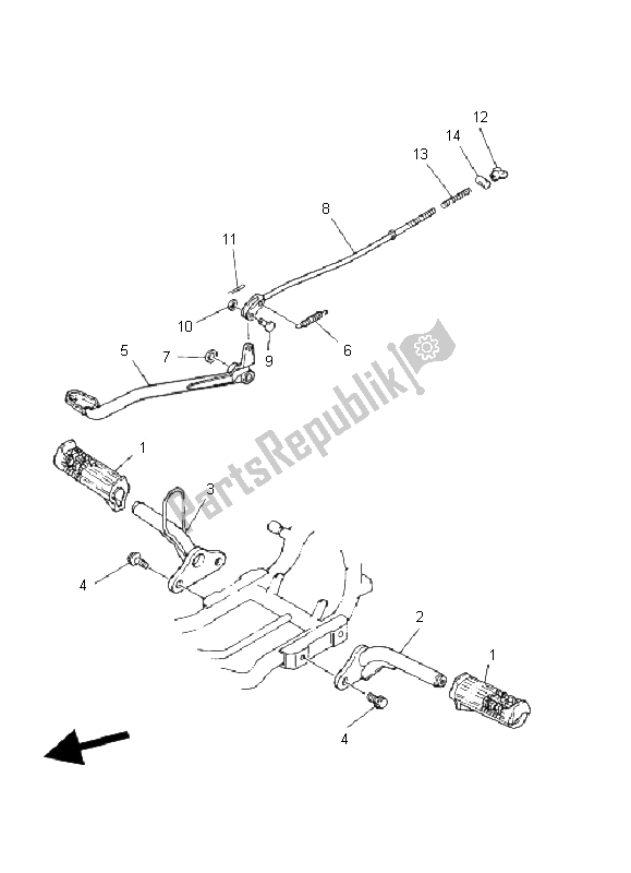 Todas las partes para Soporte Y Reposapiés de Yamaha YFM 80R 2006