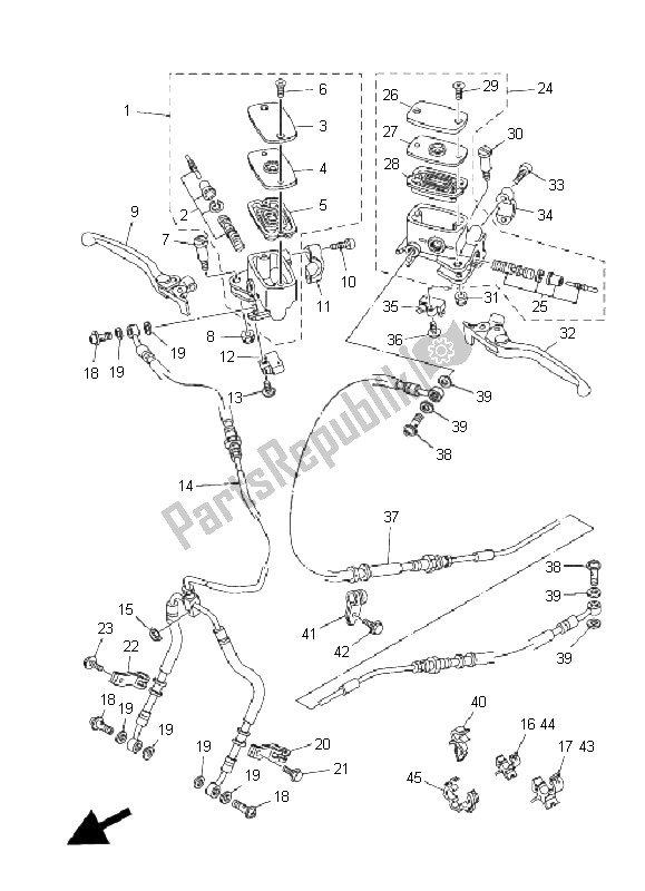 Wszystkie części do Przedni Cylinder G?ówny Yamaha XP 500 T MAX 2008