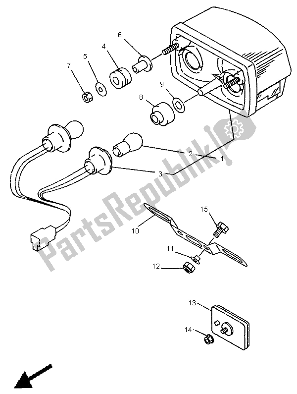 Toutes les pièces pour le Feu Arrière du Yamaha TDM 850 1995