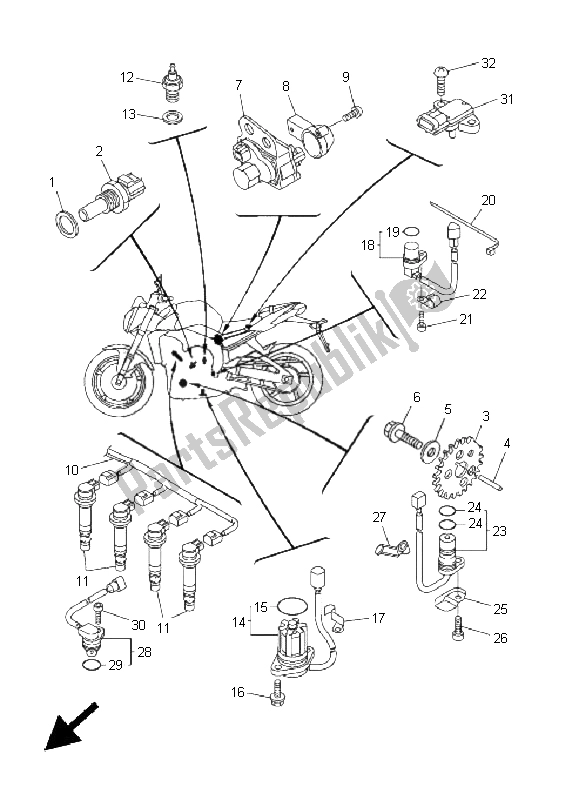 Alle onderdelen voor de Elektrisch 1 van de Yamaha FZ1 NA Fazer 1000 2011