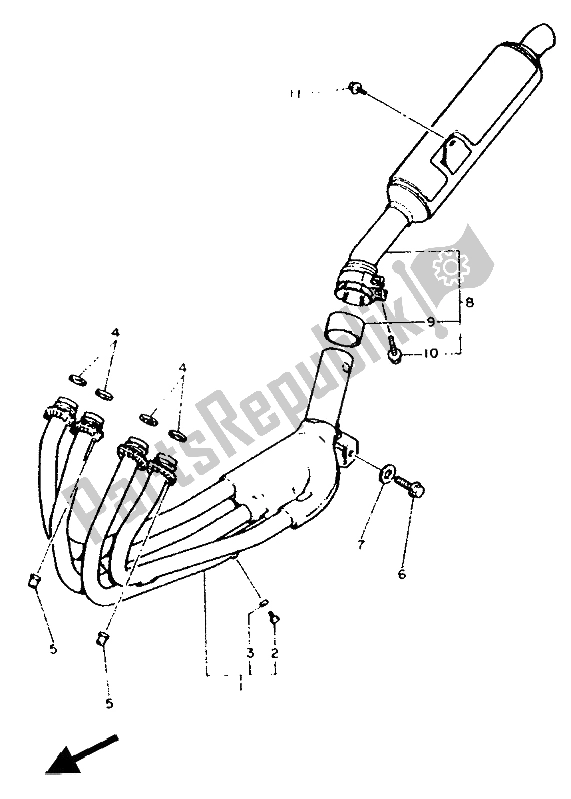 Tutte le parti per il Scarico del Yamaha FZR 600 Genesis 1991