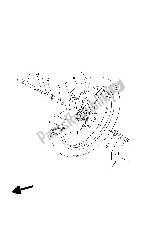 Wszystkie części do Przednie Ko? O Yamaha YZ 426F 2002